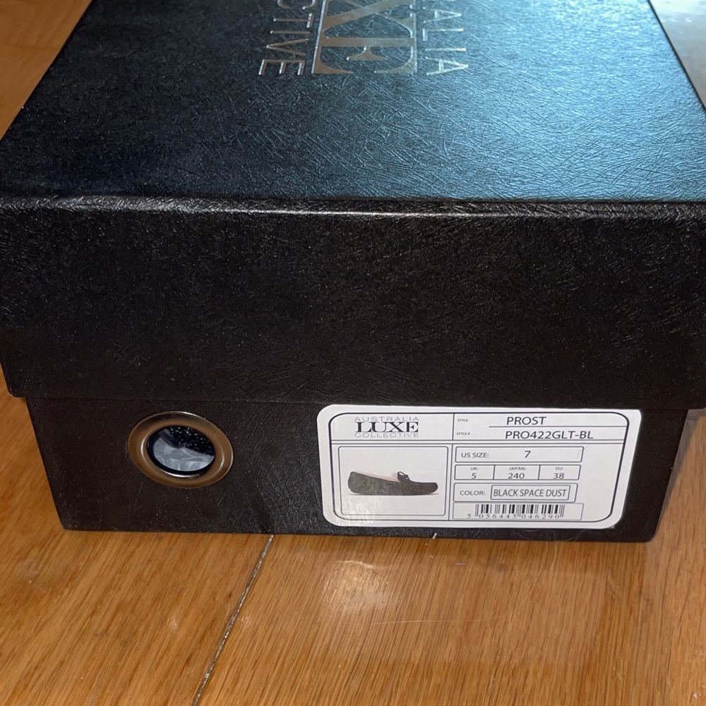 Australia Luxe Collective Black Space Dust Moccasins 7 NIB $185 - Picture 7 of 7